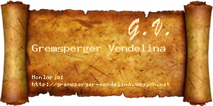 Gremsperger Vendelina névjegykártya